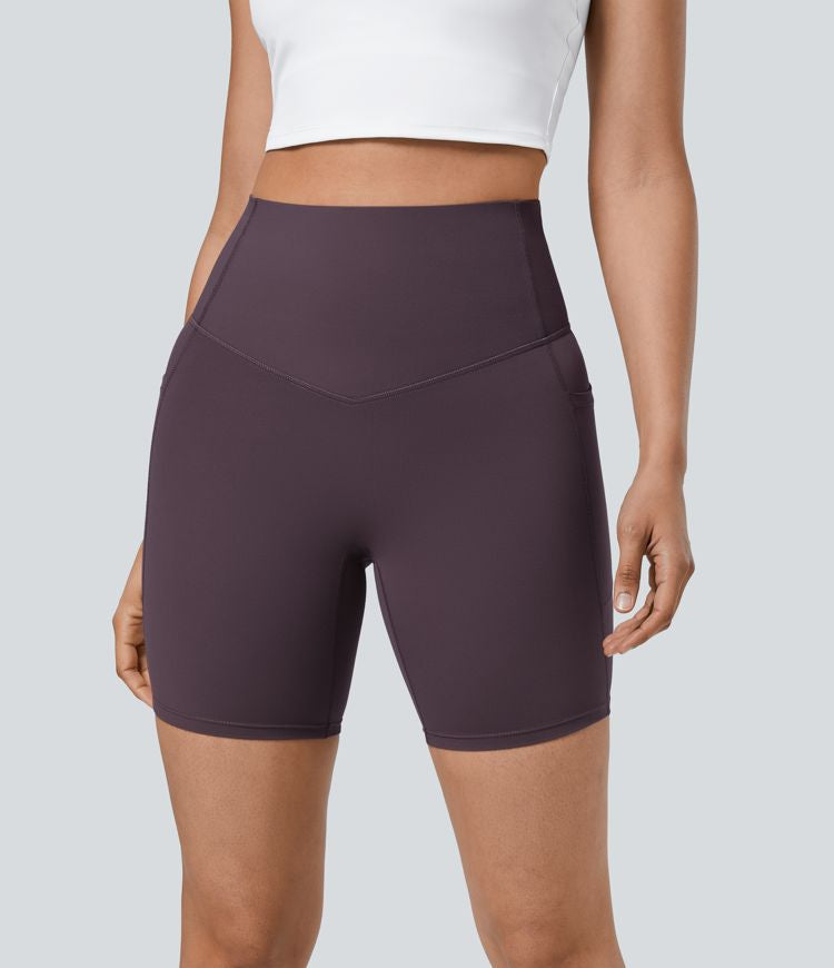 CurveLift™ High Waisted Tummy Control Pocket Shaping Training Biker Shorts 7''