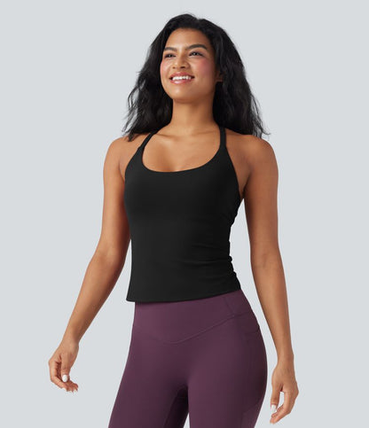 CurveLift™ Back Crossover Hem Yoga Cami Top