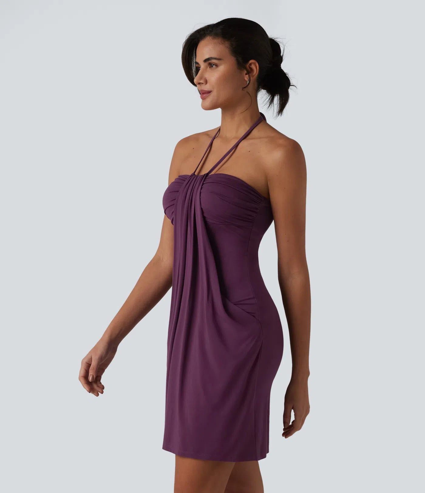 CurveLift™ Halter Tie Back Maxi Dress with Pockets