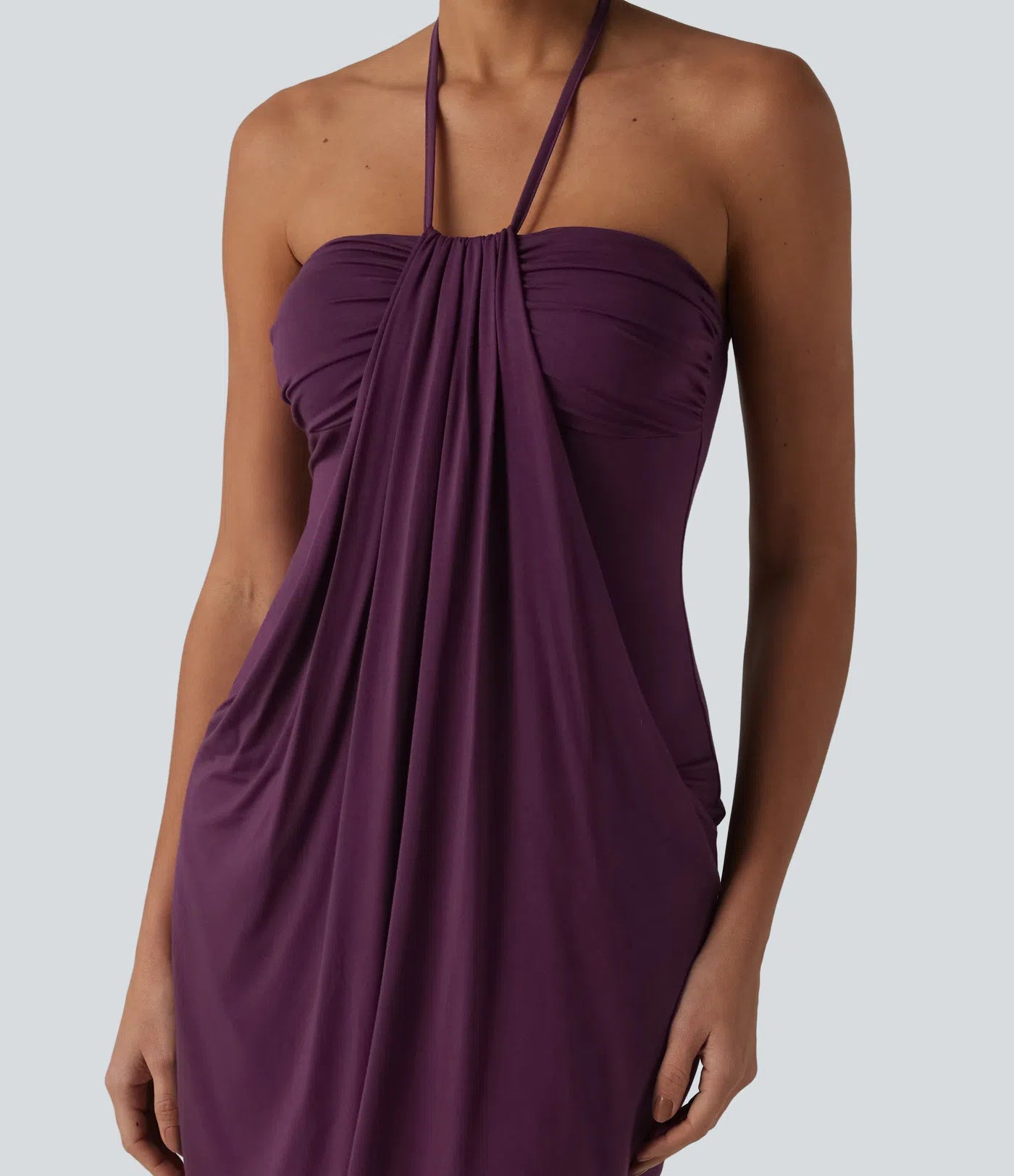 CurveLift™ Halter Tie Back Maxi Dress with Pockets