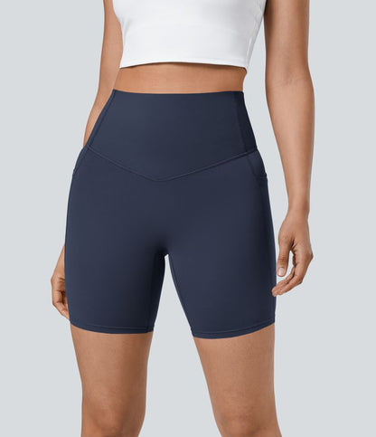CurveLift™ High Waisted Tummy Control Pocket Shaping Training Biker Shorts 7''