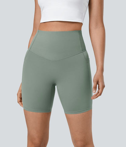 CurveLift™ High Waisted Tummy Control Pocket Shaping Training Biker Shorts 7''