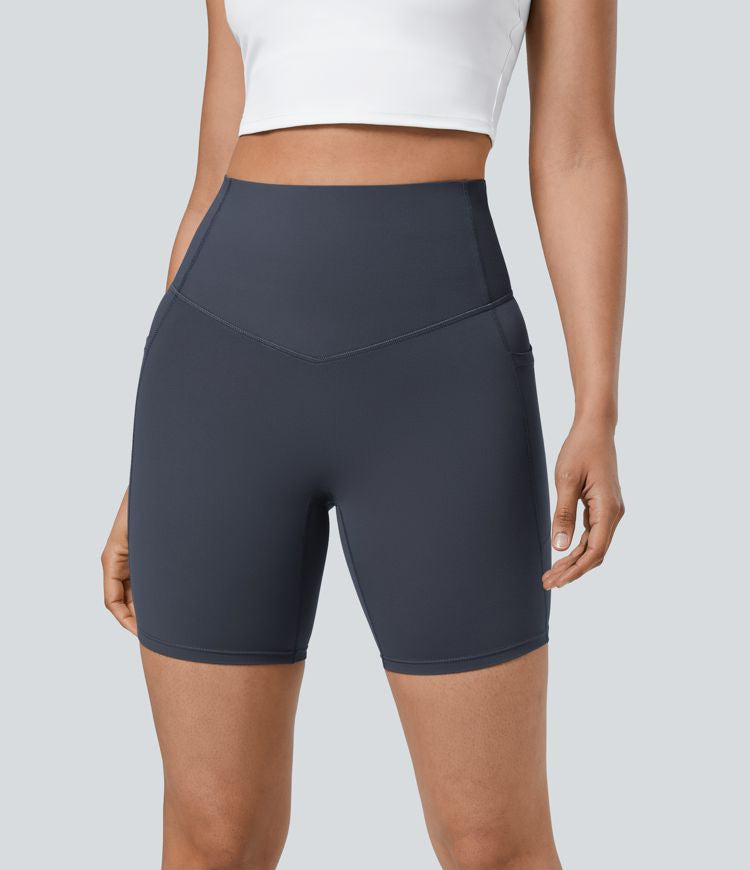 CurveLift™ High Waisted Tummy Control Pocket Shaping Training Biker Shorts 7''