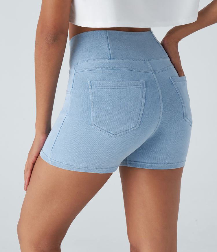 CurveLift™ High Waisted Pocket Denim Casual Shorts 3"