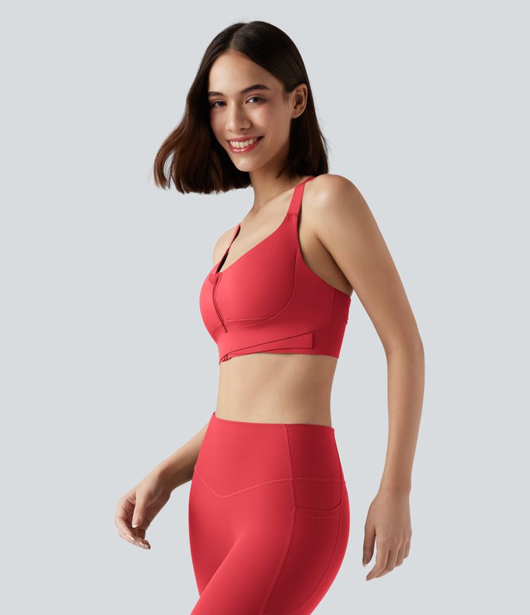 CurveLift™ Medium Support Push Up Zipper Adjustable Buckle Quick Dry Running