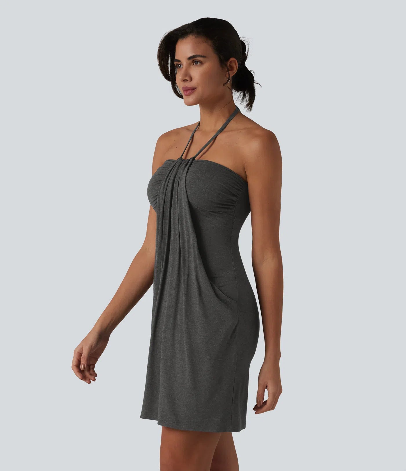 CurveLift™ Halter Tie Back Maxi Dress with Pockets