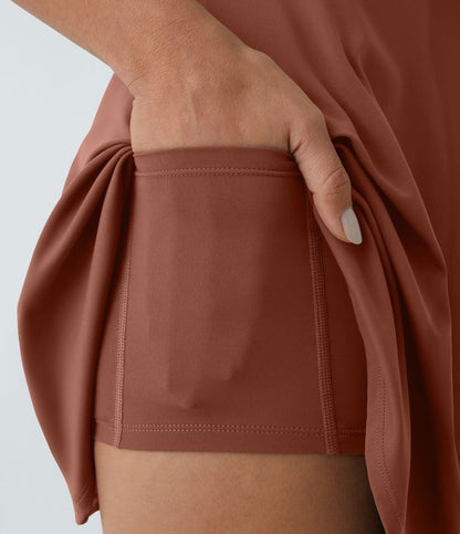 CurveLift™ Airy Backless Twisted Flare Low Support Dance Active Dress-Longer Length-Easy Peezy Edition A-C Cups