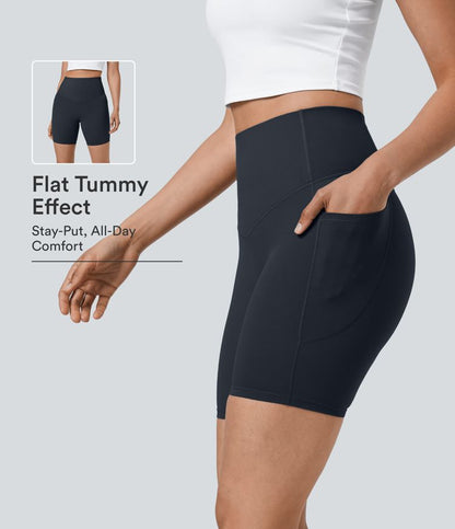 CurveLift™ High Waisted Tummy Control Pocket Shaping Training Biker Shorts 7''