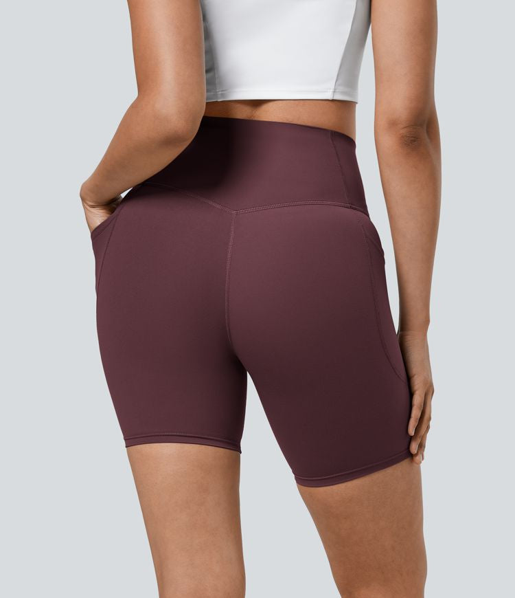 CurveLift™ High Waisted Tummy Control Pocket Shaping Training Biker Shorts 7''
