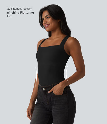 CurveLift™ Square Neck Built-in Bra Casual Tank Top B-E Cups