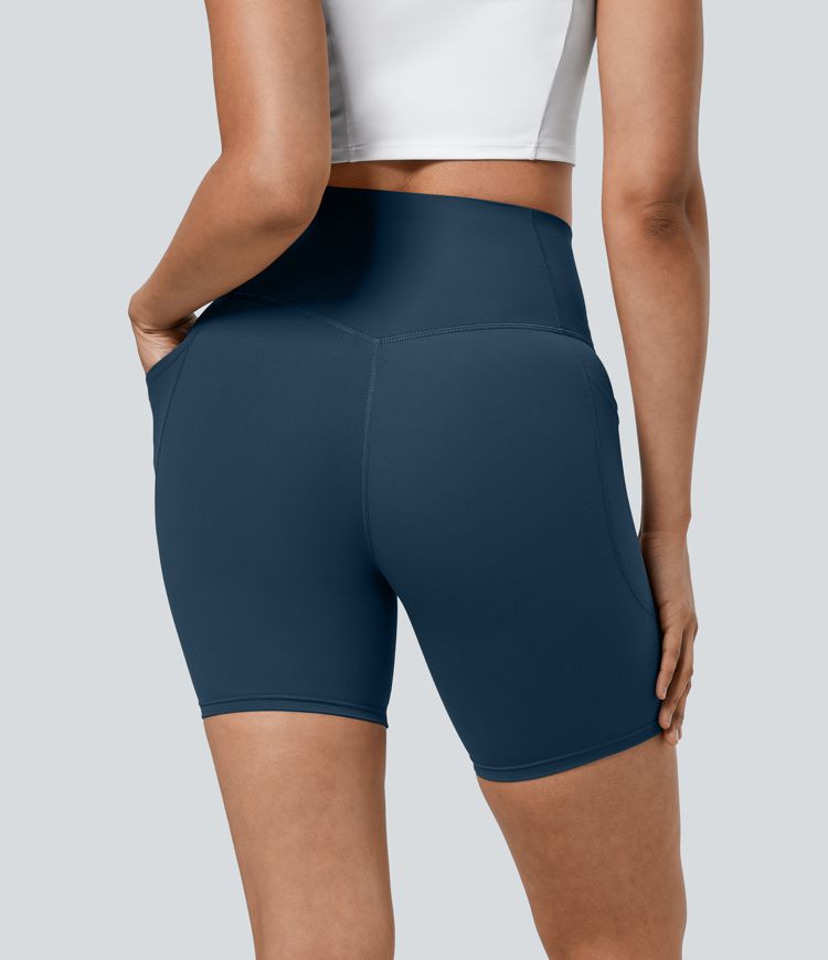 CurveLift™ High Waisted Tummy Control Pocket Shaping Training Biker Shorts 7''