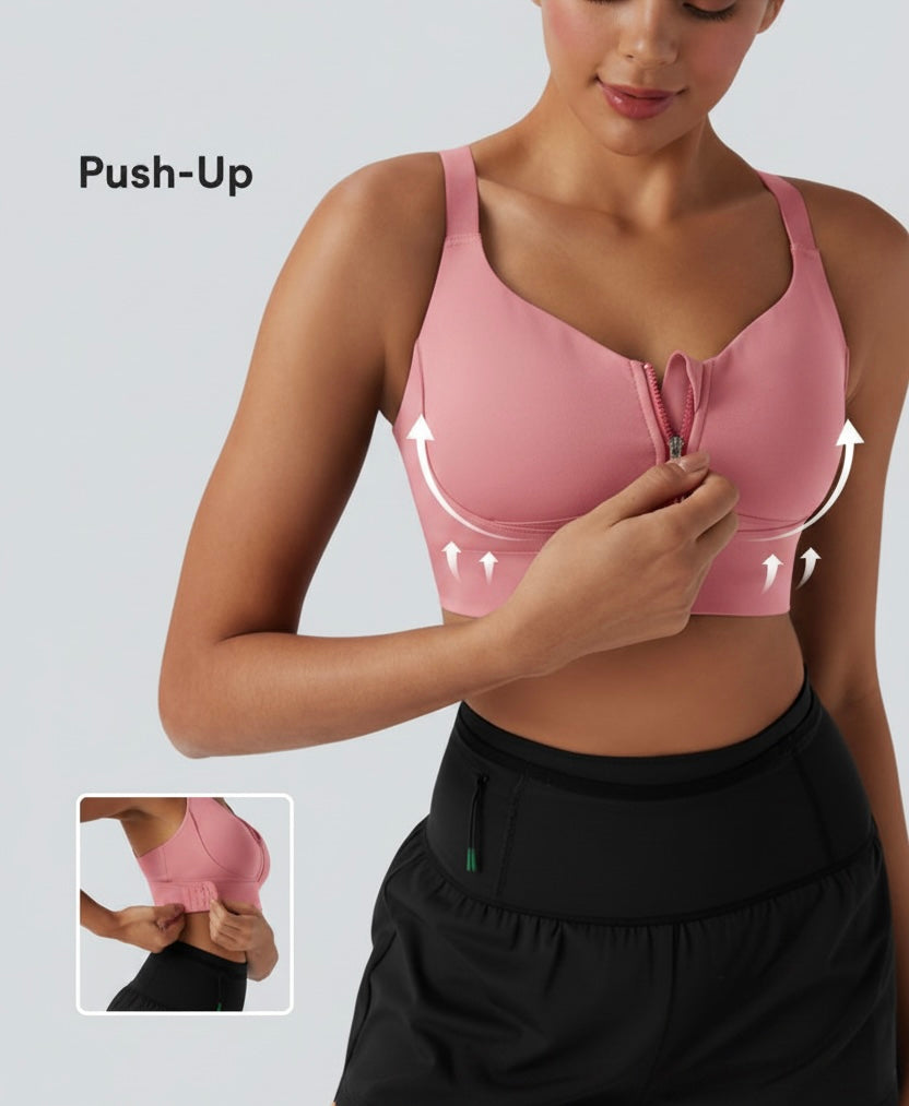 CurveLift™ Medium Support Push Up Zipper Adjustable Buckle Quick Dry Running