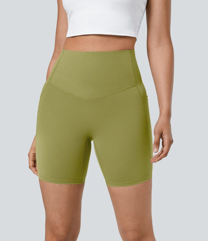 CurveLift™ High Waisted Tummy Control Pocket Shaping Training Biker Shorts 7''