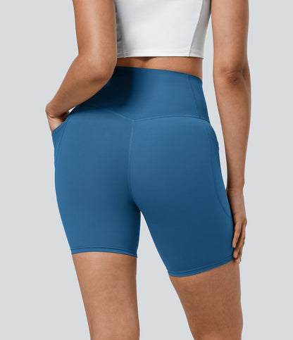 CurveLift™ High Waisted Tummy Control Pocket Shaping Training Biker Shorts 7''