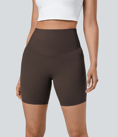 CurveLift™ High Waisted Tummy Control Pocket Shaping Training Biker Shorts 7''