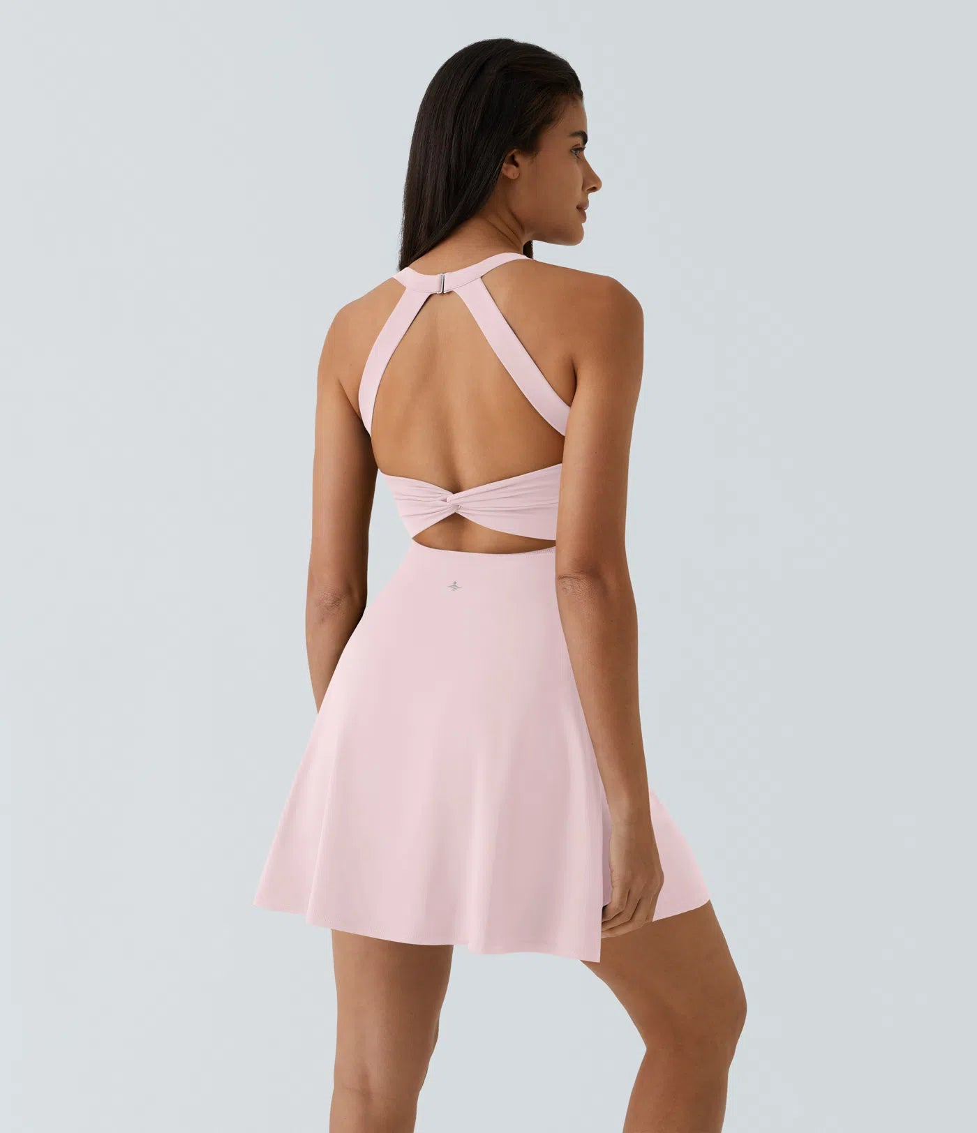 CurveLift™ Airy Backless Twisted Flare Low Support Dance Active Dress-Longer Length-Easy Peezy Edition A-C Cups