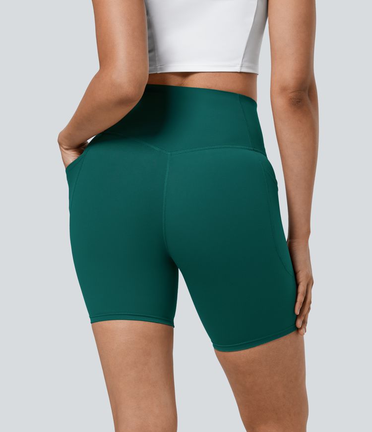 CurveLift™ High Waisted Tummy Control Pocket Shaping Training Biker Shorts 7''