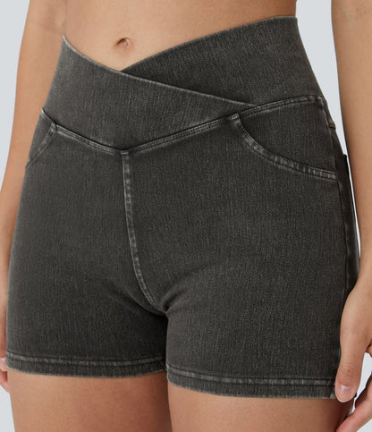 CurveLift™ High Waisted Pocket Denim Casual Shorts 3"