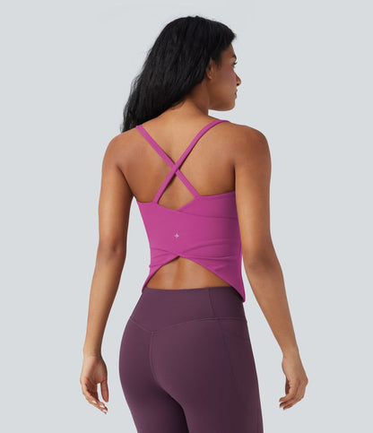 CurveLift™ Back Crossover Hem Yoga Cami Top