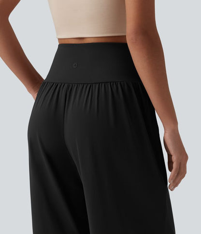 CurveLift™ Airy High Waisted Cool Touch Casual Baggy Pants with Pockets