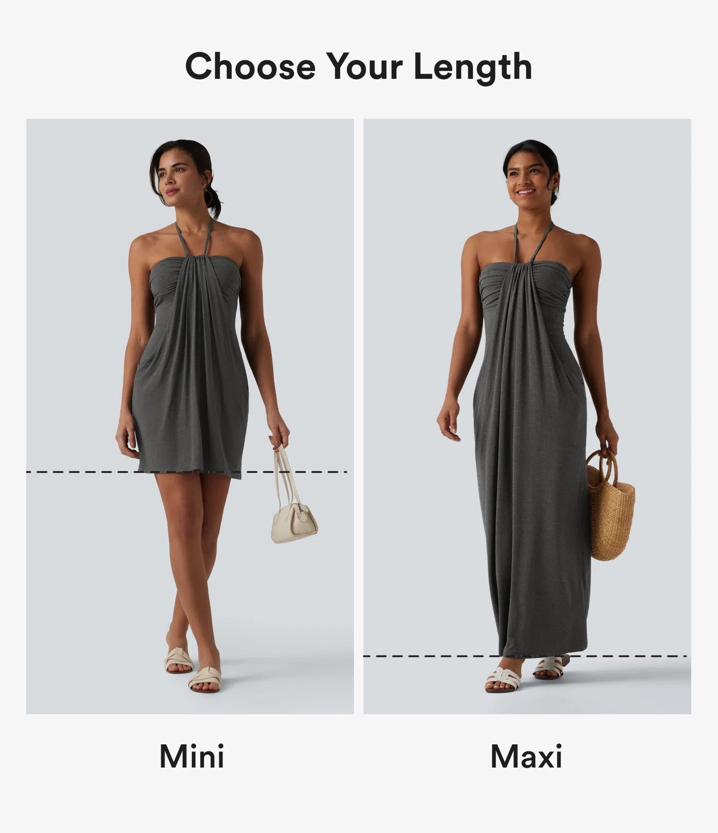 CurveLift™ Halter Tie Back Maxi Dress with Pockets