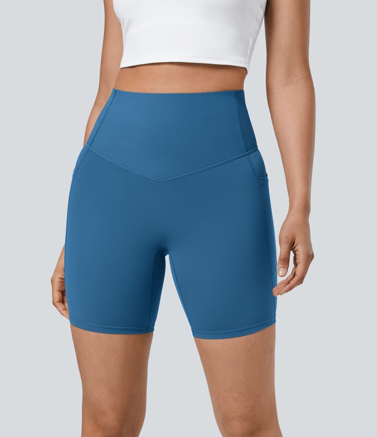 CurveLift™ High Waisted Tummy Control Pocket Shaping Training Biker Shorts 7''