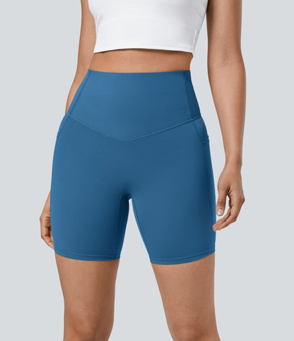 CurveLift™ High Waisted Tummy Control Pocket Shaping Training Biker Shorts 7''
