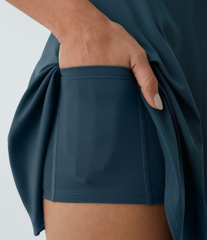 CurveLift™ Airy Backless Twisted Flare Low Support Dance Active Dress-Longer Length-Easy Peezy Edition A-C Cups