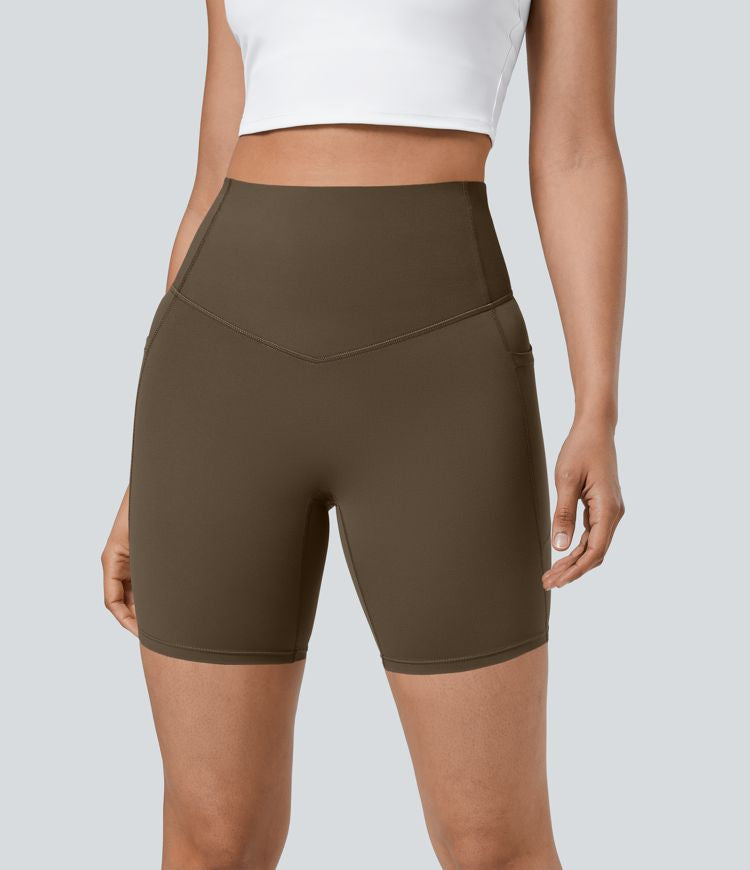 CurveLift™ High Waisted Tummy Control Pocket Shaping Training Biker Shorts 7''