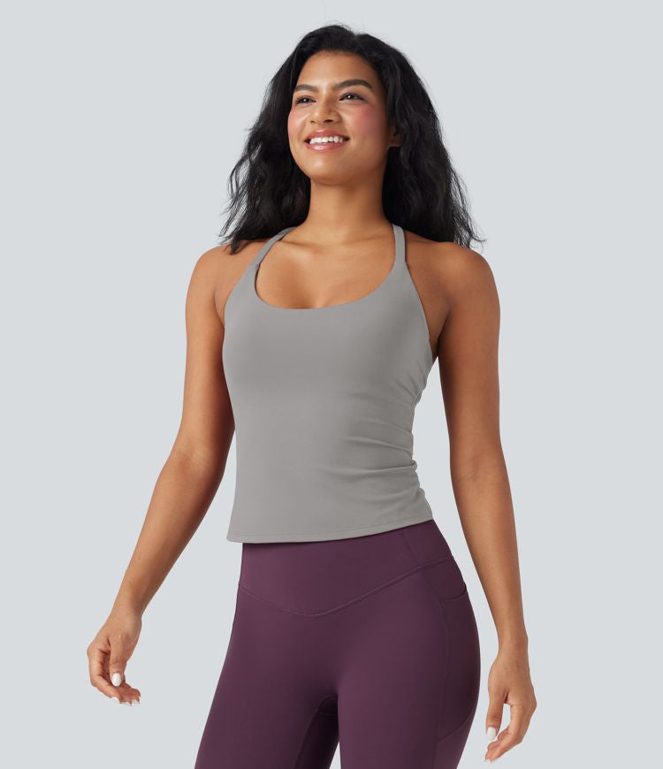 CurveLift™ Back Crossover Hem Yoga Cami Top
