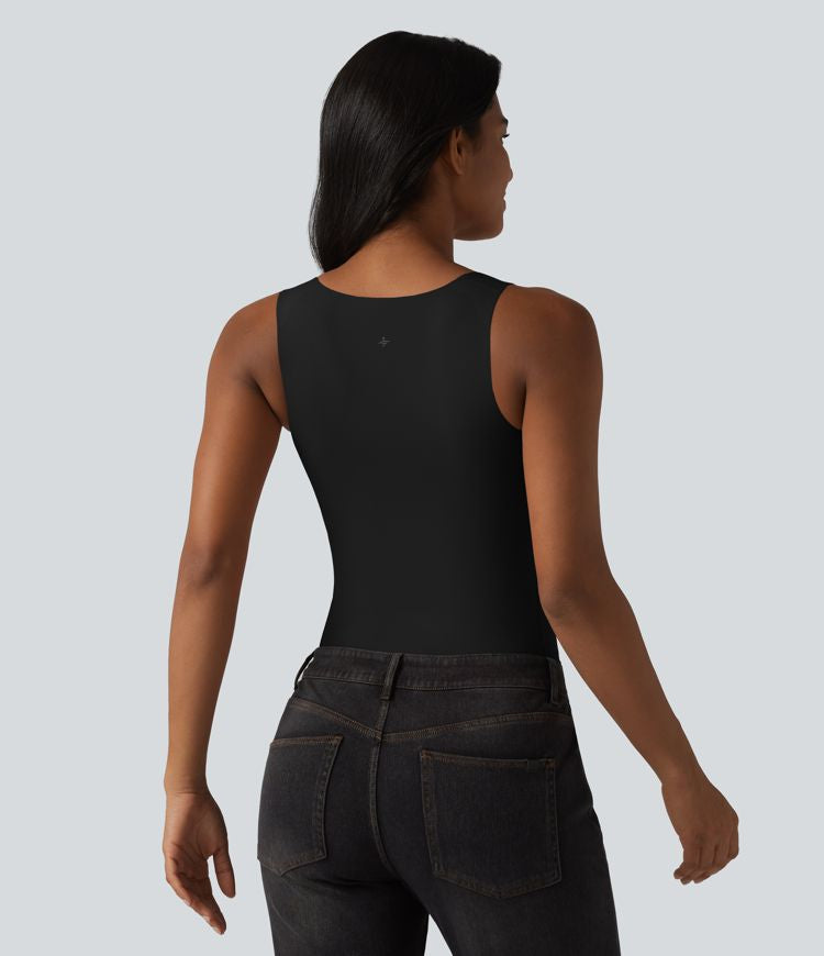 CurveLift™ Square Neck Built-in Bra Casual Tank Top B-E Cups