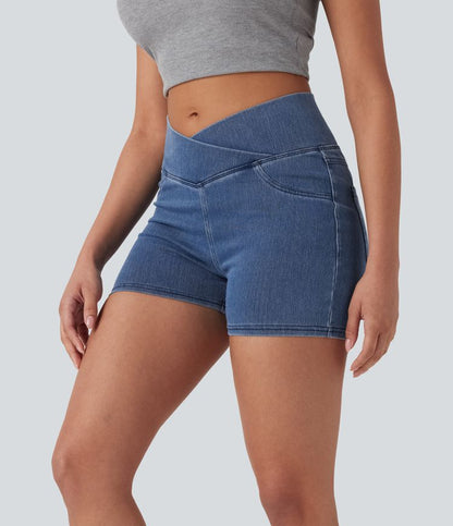 CurveLift™ High Waisted Pocket Denim Casual Shorts 3"