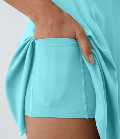 CurveLift™ Airy Backless Twisted Flare Low Support Dance Active Dress-Longer Length-Easy Peezy Edition A-C Cups