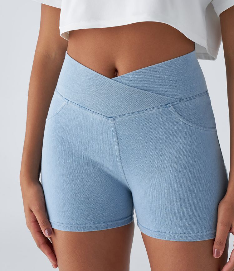 CurveLift™ High Waisted Pocket Denim Casual Shorts 3"