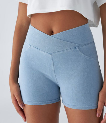 CurveLift™ High Waisted Pocket Denim Casual Shorts 3"