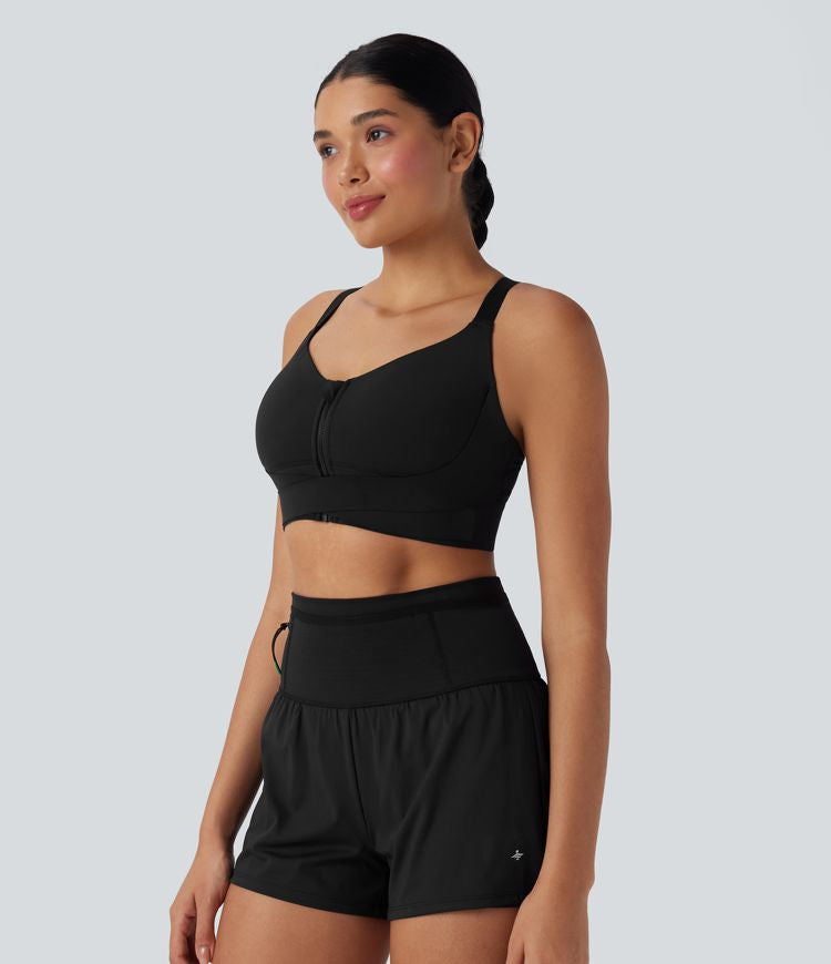 CurveLift™ Medium Support Push Up Zipper Adjustable Buckle Quick Dry Running