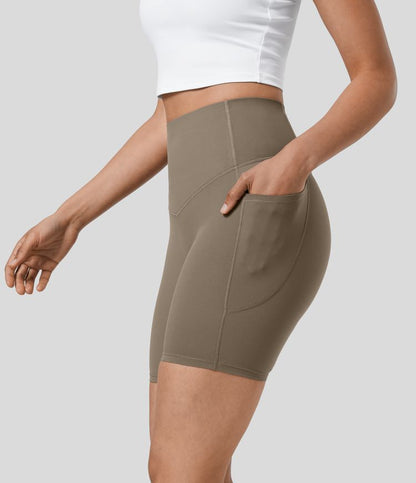 CurveLift™ High Waisted Tummy Control Pocket Shaping Training Biker Shorts 7''
