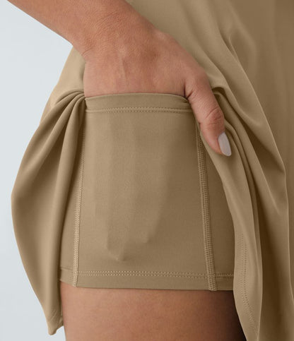 CurveLift™ Airy Backless Twisted Flare Low Support Dance Active Dress-Longer Length-Easy Peezy Edition A-C Cups