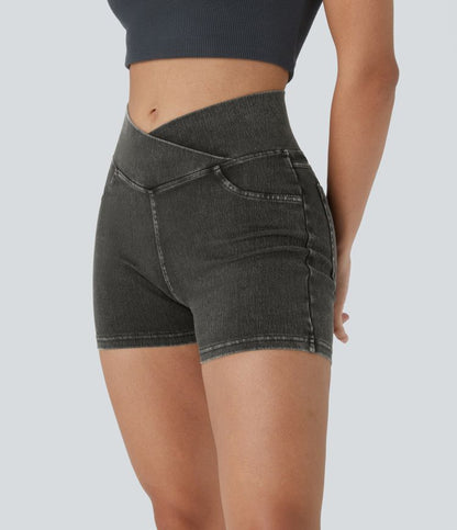 CurveLift™ High Waisted Pocket Denim Casual Shorts 3"