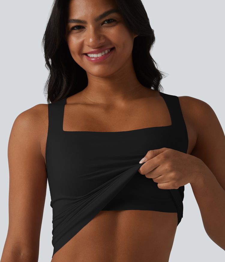 CurveLift™ Square Neck Built-in Bra Casual Tank Top B-E Cups