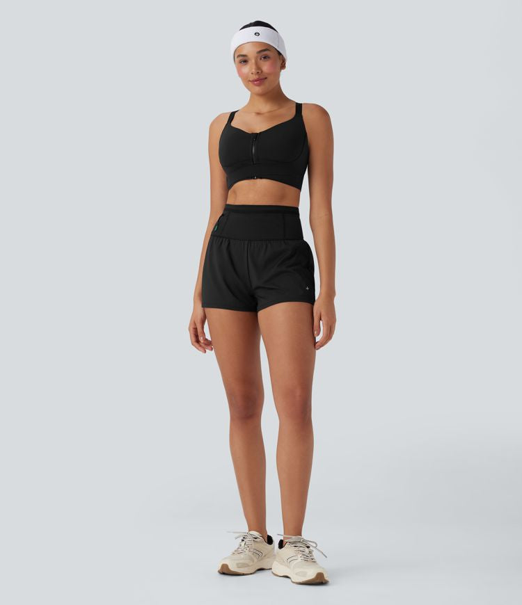 CurveLift™ Medium Support Push Up Zipper Adjustable Buckle Quick Dry Running