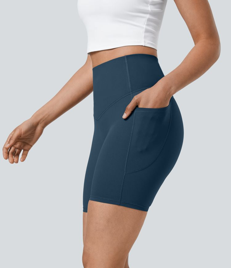 CurveLift™ High Waisted Tummy Control Pocket Shaping Training Biker Shorts 7''