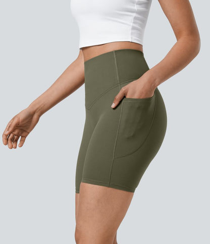 CurveLift™ High Waisted Tummy Control Pocket Shaping Training Biker Shorts 7''