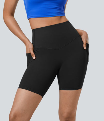 CurveLift™ High Waisted Tummy Control Pocket Shaping Training Biker Shorts 7''