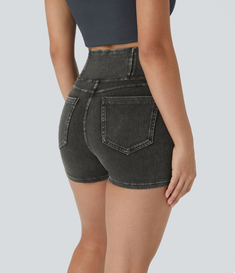 CurveLift™ High Waisted Pocket Denim Casual Shorts 3"