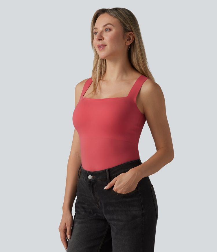 CurveLift™ Square Neck Built-in Bra Casual Tank Top B-E Cups