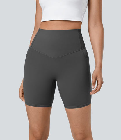 CurveLift™ High Waisted Tummy Control Pocket Shaping Training Biker Shorts 7''