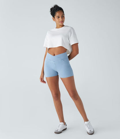 CurveLift™ High Waisted Pocket Denim Casual Shorts 3"