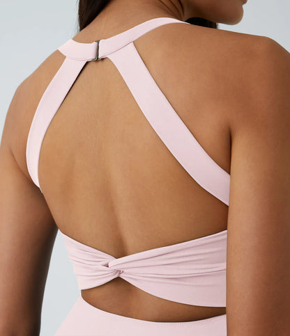 CurveLift™ Airy Backless Twisted Flare Low Support Dance Active Dress-Longer Length-Easy Peezy Edition A-C Cups