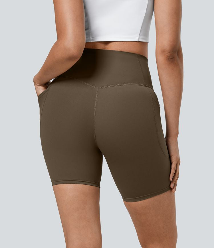 CurveLift™ High Waisted Tummy Control Pocket Shaping Training Biker Shorts 7''